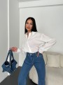 Ayrılabilir Büstiye Denim Salopet Tulum - Mavi