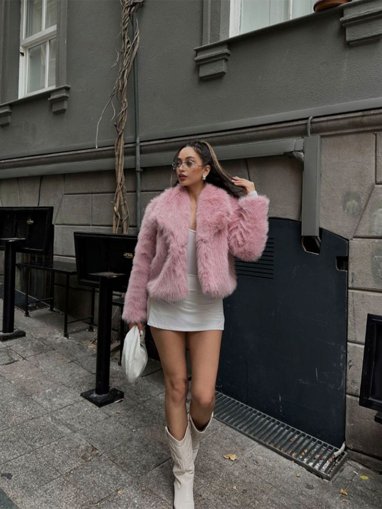 Pembe Kürk Ceket