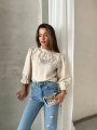Taş Dantel Detaylı Bluz